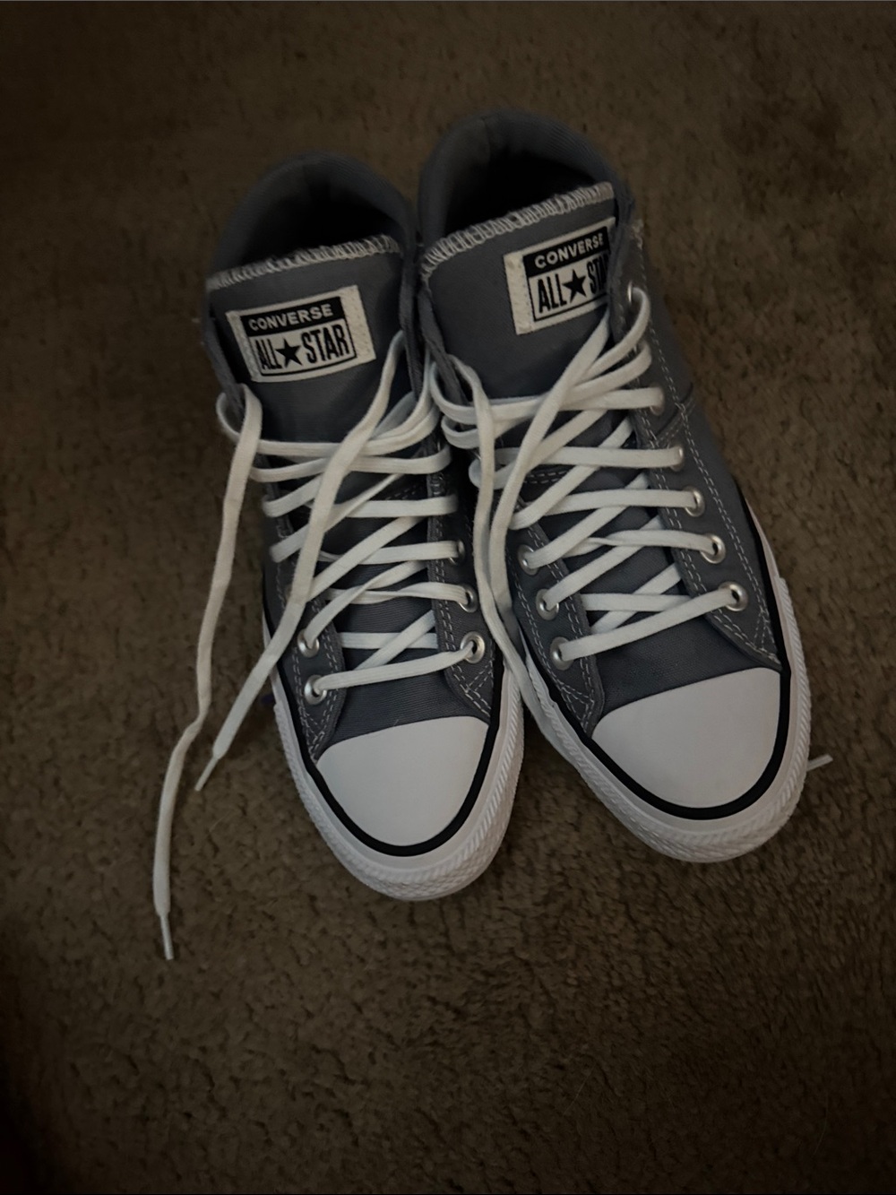 Converse All Star High Top Sneakers - Gray with White Accents